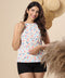 Front Buttoned Printed Halter Neck Top